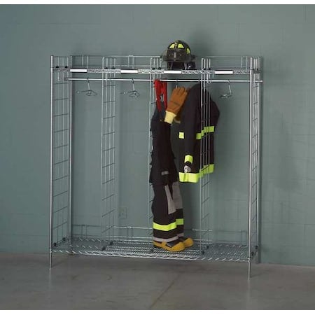 Single Sided Freestanding Ready Rack, Chrome, 21 in D, 74 in H MPN:FSS-12/18