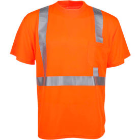 Standard Class 2 Moist Wicking Short Sleeve Safety T-Shirt 4XLarge w/ Logo Orange Kenco 5002-4XL
