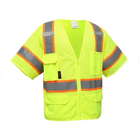 Class 3 Premium Vest, 6 Pockets, Lime, 2XL MPN:2503-2XL