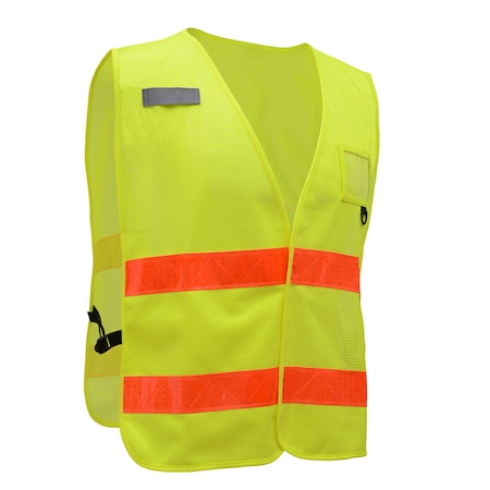 HI-Vis Short Sleeve Polo Shirt, 100% Polyester Birdseye, Lime, L MPN:5003-LG