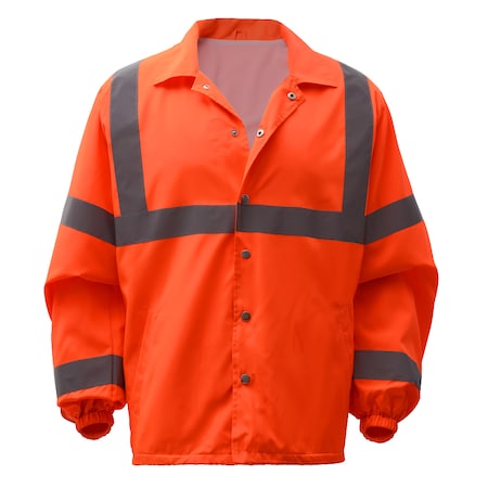 Hi-Vis Long Sleeve T-Shirt, 100% Polyester Birdseye, Orange, L MPN:5114-LG