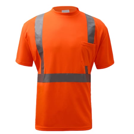 Hi-Vis Short Sleeve Safety Shirt, 100% Polyester Birdseye, Lime, 5XL MPN:5501-5XL