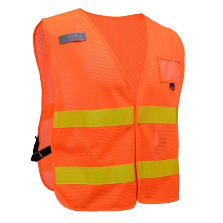 Hi-Vis Short Sleeve Safety Shirt, 100% Polyester Birdseye, Orange, L MPN:5502-LG