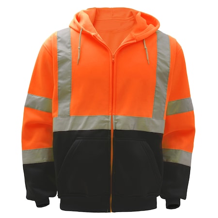 Hi-Vis Two Tone Hoodie Sweatshirt, 100% Polyester Fleece, Lime, M MPN:7005-MD