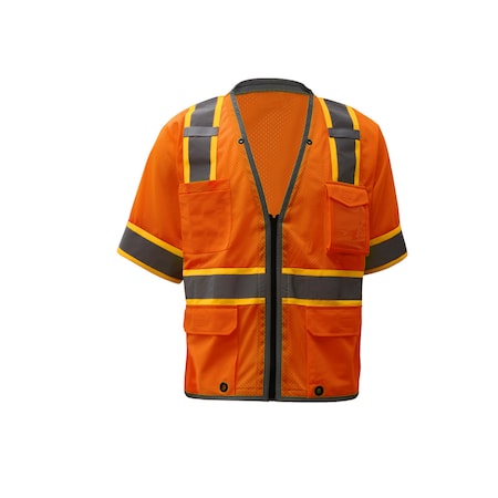 Hi-Vis Bomber Jacket, PU Coated Shell, Class 3 Lime/Black, 6XL MPN:8001-6XL