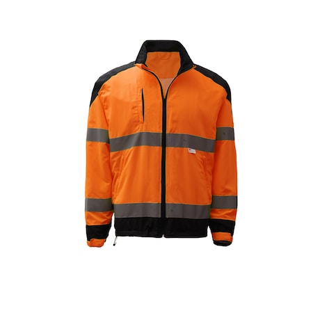 3-in-1 Bomber Jacket, PU Coated Shell, Class 3 Lime/Black, S MPN:8003-SM