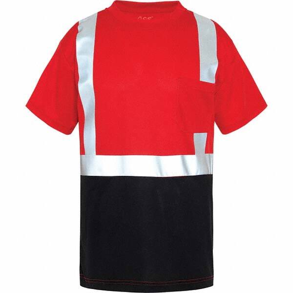 Work Shirt: High-Visibility, 4X-Large, Polyester, Black, Red & Silver, 1 Pocket MPN:5124-4XL