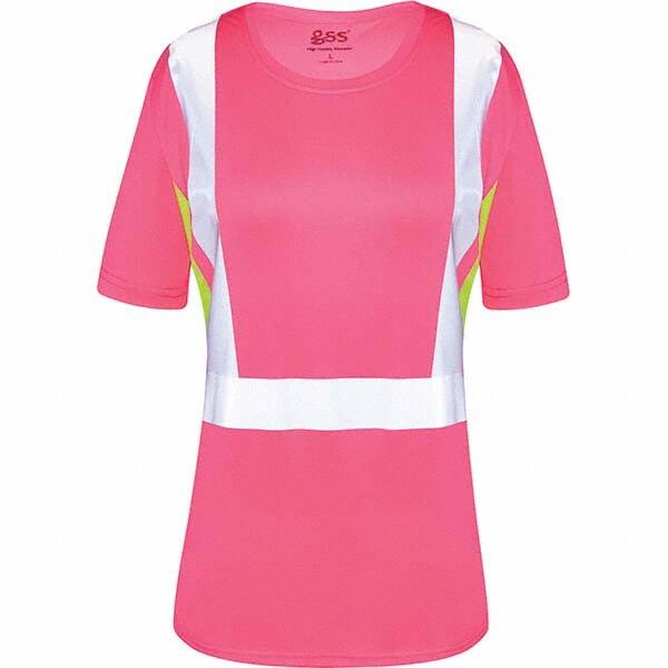Work Shirt: High-Visibility, 2X-Large, Polyester, Lime, Pink & Silver MPN:5126-2XL