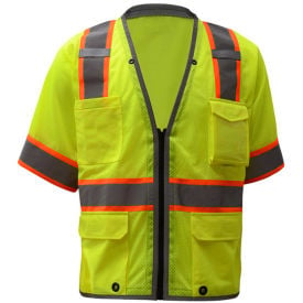 GSS Safety 2701 Class 3 Heavy Duty Safety Vest Lime XL 2701-XL