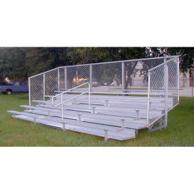 Deluxe Series 5 Row Aluminum Bleacher 27' Long Guardrail Mid Aisle Semi-Closed Deck NA-0527DLX_CL