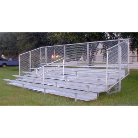 Deluxe Series 5 Row Aluminum Bleacher 33' Long Guardrail Mid Aisle Semi-Closed Deck NA-0533DLX_CL