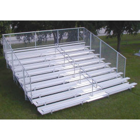 Deluxe Series 8 Row Aluminum Bleacher 21' Long Guardrail Mid Aisle Semi-Closed Deck NA-0821DLX_CL