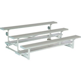 Standard Series 3 Row Tip N Roll Aluminum Bleacher 12' Long Single Footboard TR-0312STD