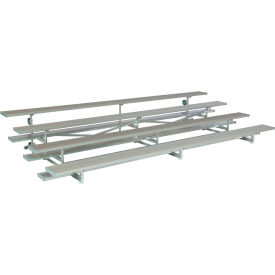 Low Rise Standard Series 4 Row Tip N Roll Aluminum Bleacher 9' Long Single Footboard TR-0409ALRSTD