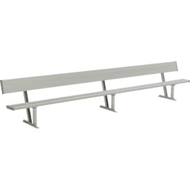 8' Aluminum Team Bench with Back Surface Mount or Portable BE-DG00800