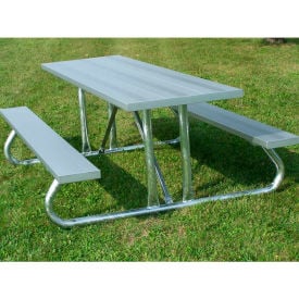 6' Picnic Table w/ Anodized Aluminum Planking Galvanized Steel Frame PT-HG06