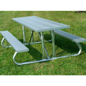 8' Picnic Table w/ Anodized Aluminum Planking Galvanized Steel Frame PT-HG08