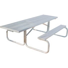 8' Picnic Table w/ Anodized Aluminum Planking Galvanized Steel Frame ADA Compliant PT-HG08HC