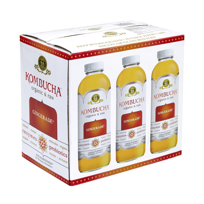 GTs Organic Raw Kombucha Gingerade, 16 Oz, Pack Of 6 MPN:20006