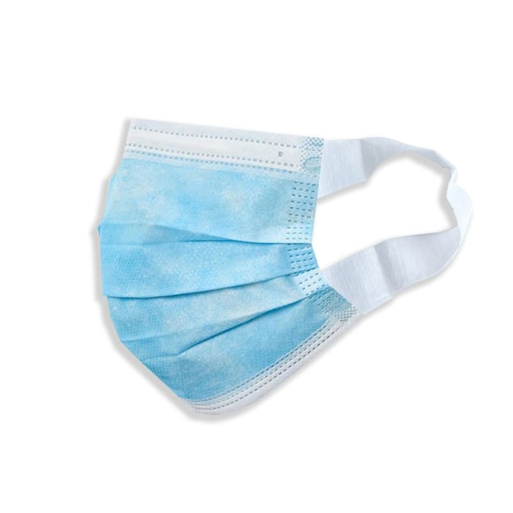 3-Ply Pleated Disposable Face Mask, Adult, One Size, Box of 50 (Min Order Qty 2) MPN:EFM8602