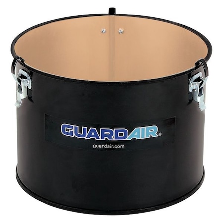 Open Head Vacuum Drum, Steel, 5 gal, Unlined, Black MPN:N050