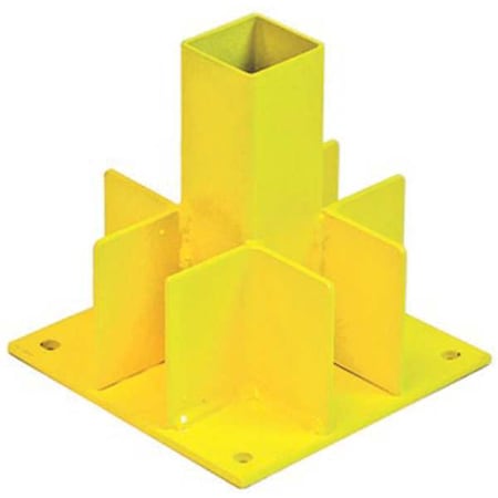 Guardrail Post Stair Mount, Yellow, Welded Steel, 6 in Length MPN:61140