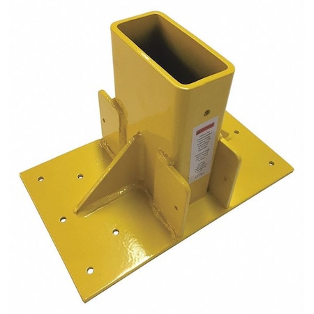 Guardrail Post Stair Mount, Yellow, Welded Steel, 10 in Length MPN:61141