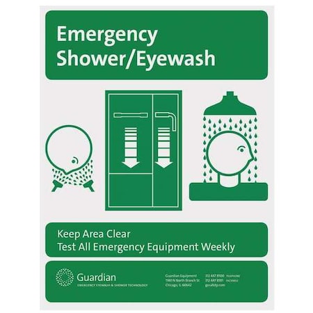 Sign, Swing-down, Ge, Plastic, Green, For Use With, Guardian® Eye and Eye/Face Wash Units MPN:250-012G