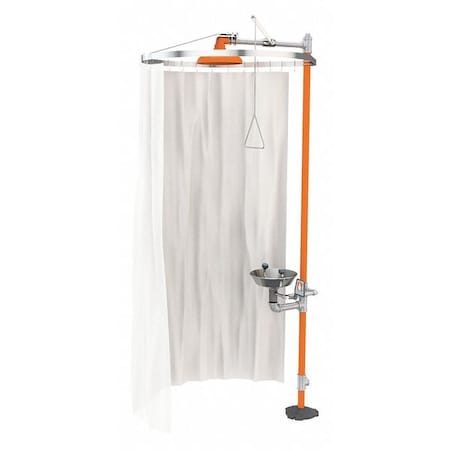 Privacy Curtain, Polyester, White, For Use With, Shower with Eyewash, Shower MPN:AP250-015