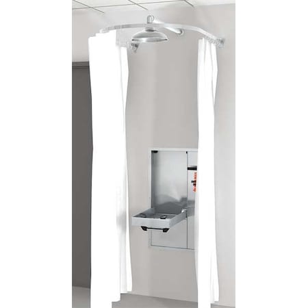 Privacy Curtain, Nylon, White, For Use With, Recessed Shower, Recessed Shower with Eyewash MPN:AP250-065