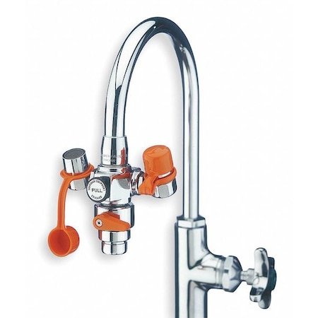 Plumbed Eyewash, Faucet Mount, Plumbed, 2 2/3 in H., 4 1/4 in W MPN:G1200