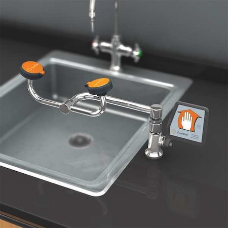 Plumbed Eyewash, Counter Mount, Plumbed, 8 1/4 in H., 17 5/12 in W MPN:G1775