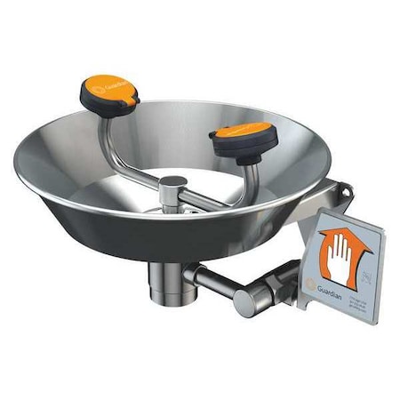 Plumbed Eyewash, Wall Mount, Plumbed, 6 11/12 in H., 15 2/3 in W MPN:G1781