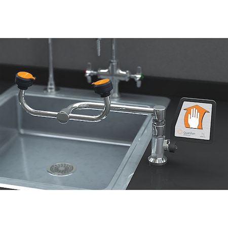 Plumbed Eyewash, Counter Mount, Plumbed, 8 1/4 in H., 17 5/12 in W MPN:G1806