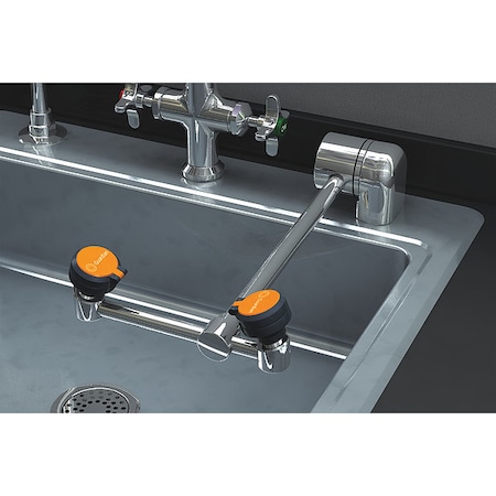 Plumbed Eyewash, Counter Mount, Plumbed, 4 5/12 in H., 13 in W MPN:G1849