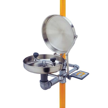 Shower with Eyewash, Floor Mount, Galvanized Steel Pipe, 94 3/4 in H, Stainless Steel Bowl, Orange MPN:G1902BC-SSH