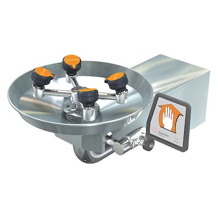 Plumbed Eyewash, Wall Mount, Plumbed, 8 5/6 in H., 11 1/6 in W MPN:GBF1724