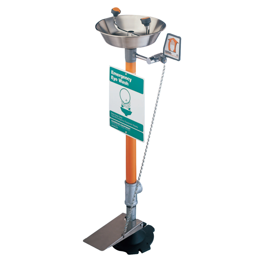 Pedestal Mounted Eye Washes, 11 1/2 in, Stainless Steel, 2 Head MPN:G1825HFC