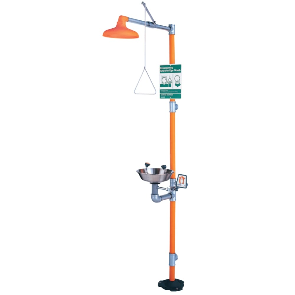 Eye Wash & Shower Stations, 11 1/2 in, SS & Safety Orange, G1902 MPN:G1902