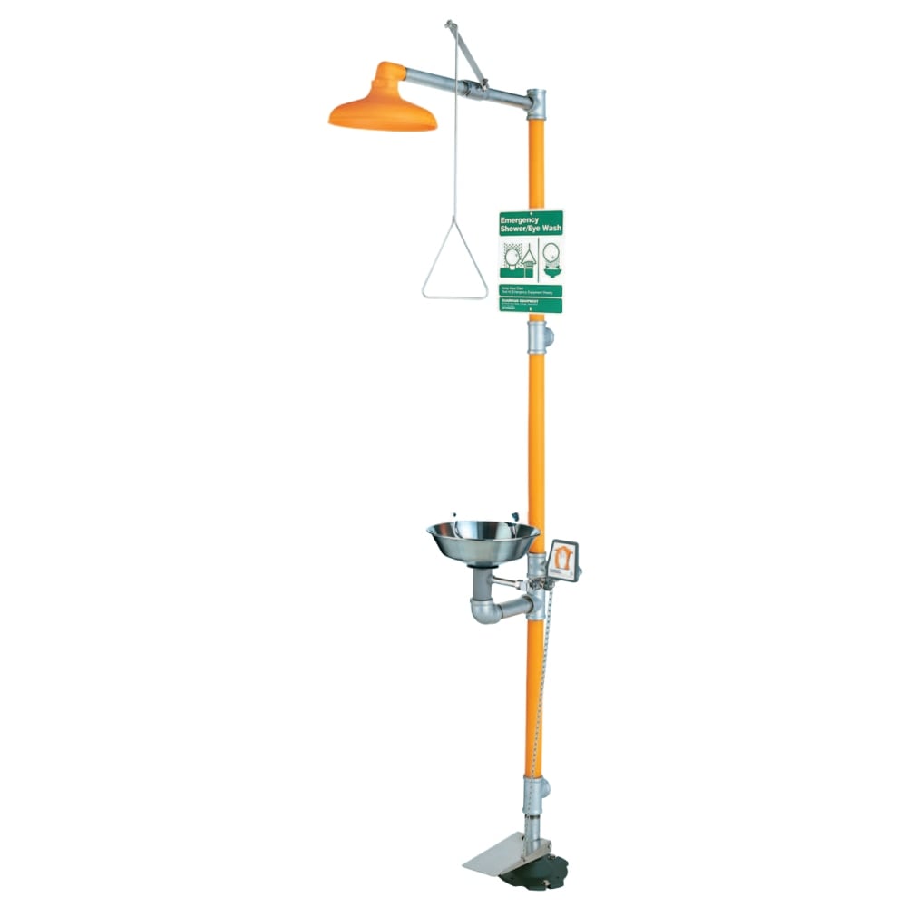 Eye Wash & Shower Stations, 11 1/2 in, SS & Safety Orange, G1902HFC MPN:G1902HFC