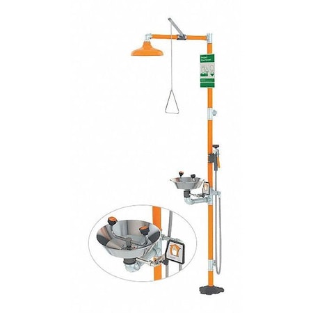 Emergency Eyewash & Shower Station w/Stainless MPN:G1902-SSH
