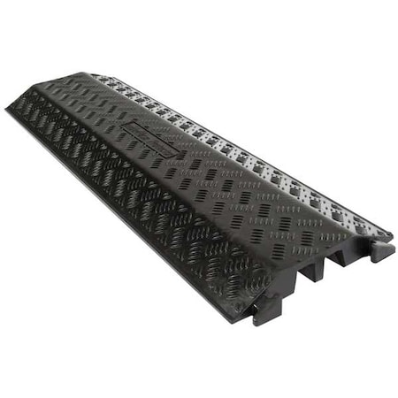 Cable Protector, 1-7/8 in H, 39-5/8 in L, 12 in W, 2 Channel, Rubber, Black MPN:DH-CR-5