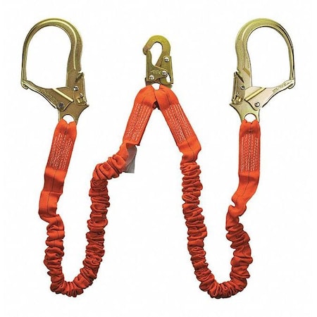 Shock Lanyard, 4.5 ft. to 6 ft. Length, 2 Leg(s), 310 lb Weight Capacity MPN:01298