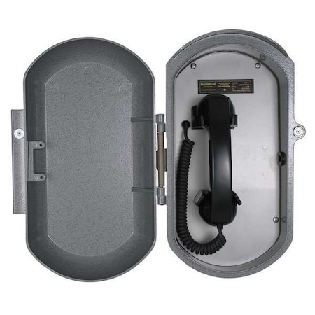 Aluminum Casting Ringdown Telephone, Curly Cord, Wall Mount, Gray MPN:ACR-11