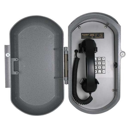 Aluminum Casting Telephone, Curly Cord, Wall Mount, Gray MPN:ACT-30