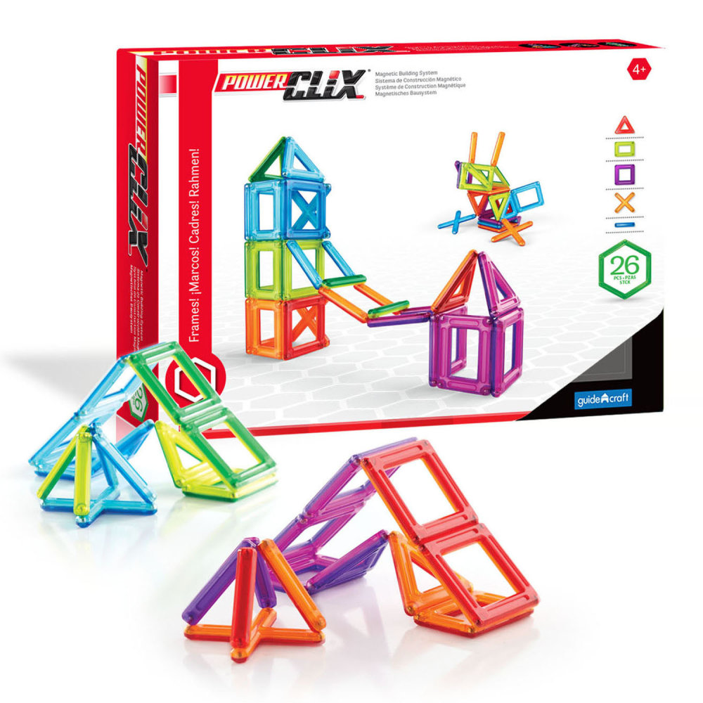 Guidecraft PowerClix Frames, Magnetic Building Set, 26 Pieces MPN:GD-9199