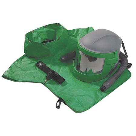 Blast Helmet, Green/Gray/Black, RPB Nova 3 - Flow Control, Nylon Cape, Nova 3 MPN:NV3-702-50