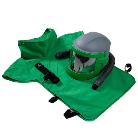 Blast Helmet, Green/Gray/Black, RPB Nova 3 - Flow Control, XL Nylon Cape, Nova 3 MPN:NV3-702-51