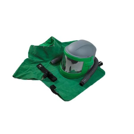 Blast Helmet, Green/Gray/Black, RPB Nova 3 - Flow Control, Leather Cape, Nova 3 MPN:NV3-702-52