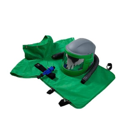 Blast Helmet, Green/Gray/Black, RPB Nova 3 - Cool Air Tube, XL Nylon Cape, Nova 3 MPN:NV3-703-51